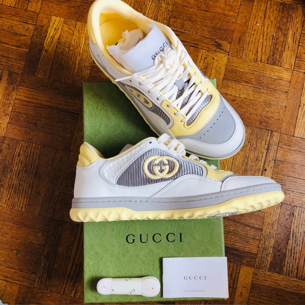 Gucci Lemon and Gray Sneakers